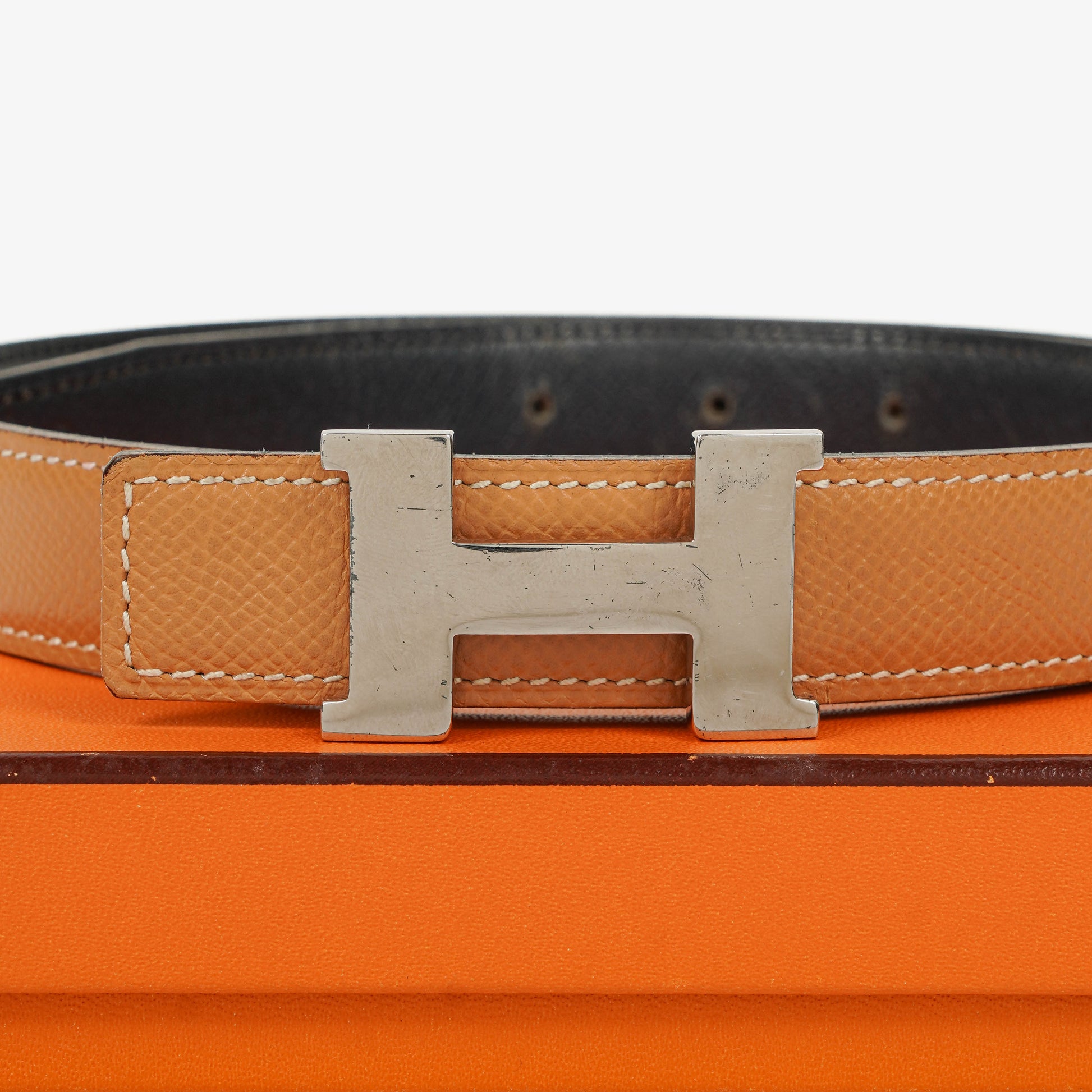 Hermès H-Gürtel 24 mm aus Epsom-Leder
