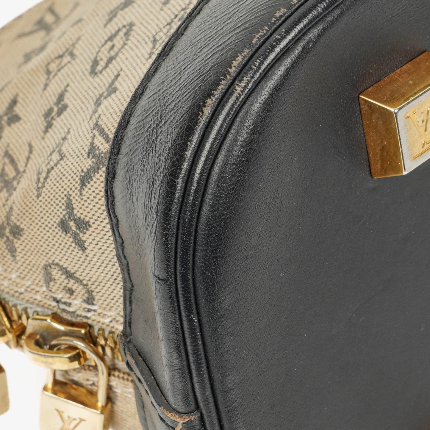 Louis Vuitton Mini Alma Long Handtasche mit blauem Monogramm