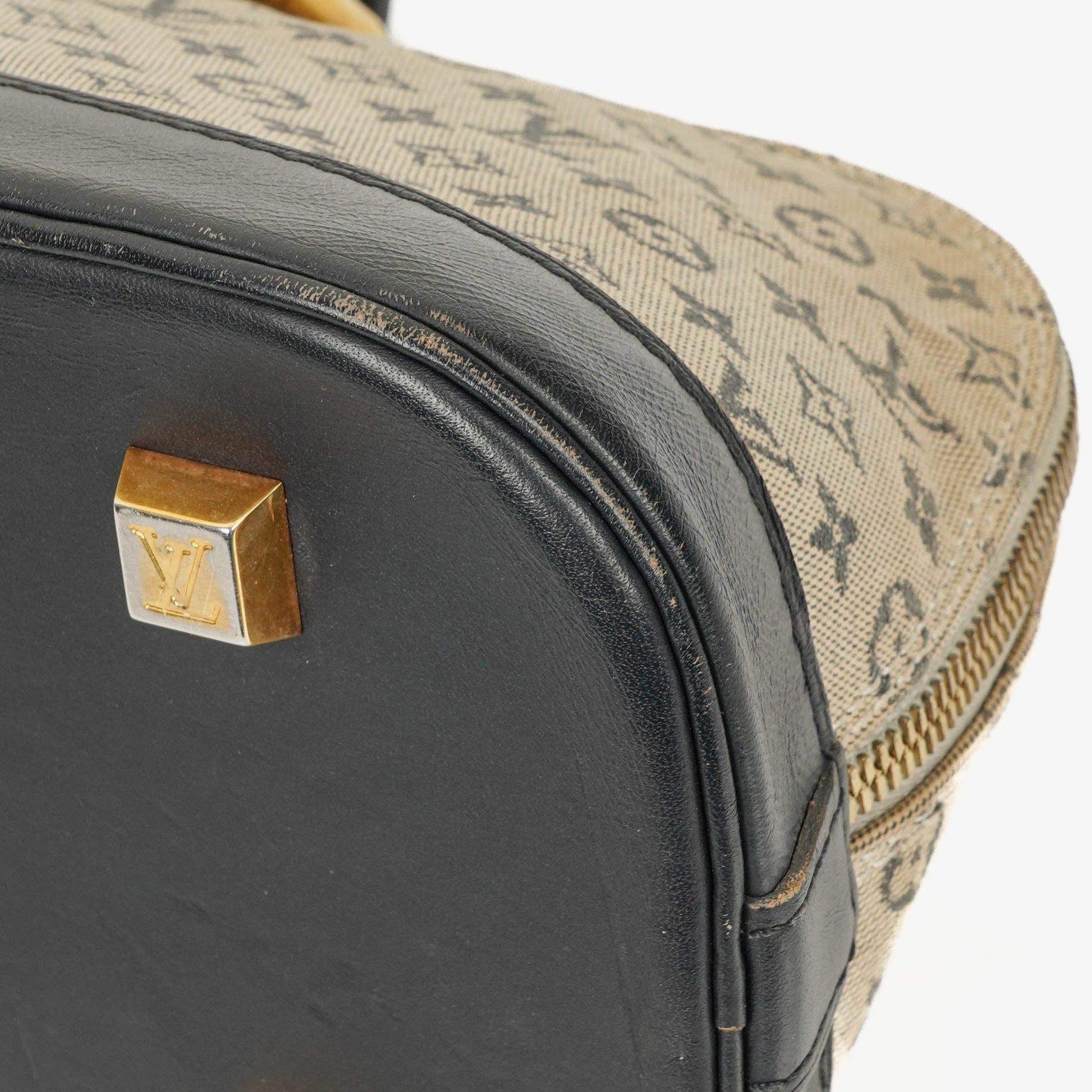 Louis Vuitton Mini Alma Long Handtasche mit blauem Monogramm