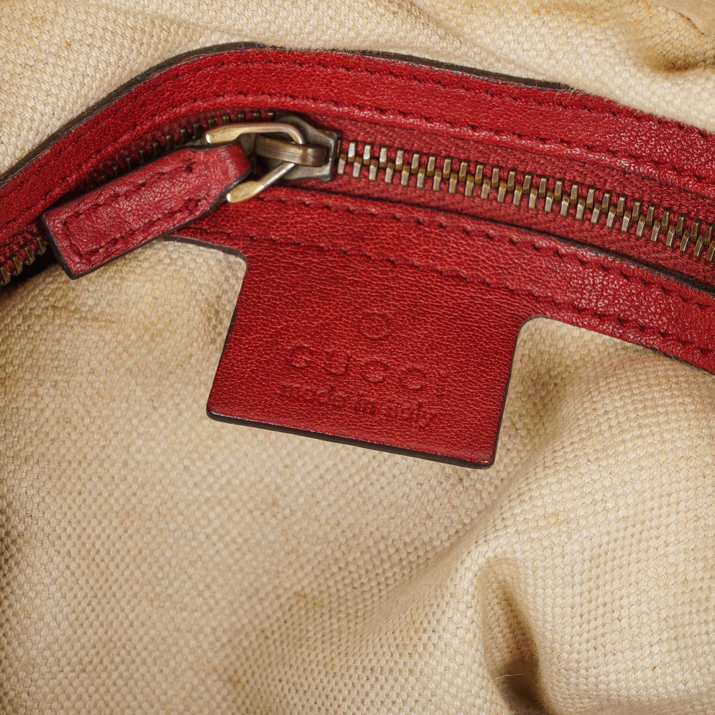 Gucci Miss GG Original Beige/Himbeerrot GG Canvas Hobo-Tasche