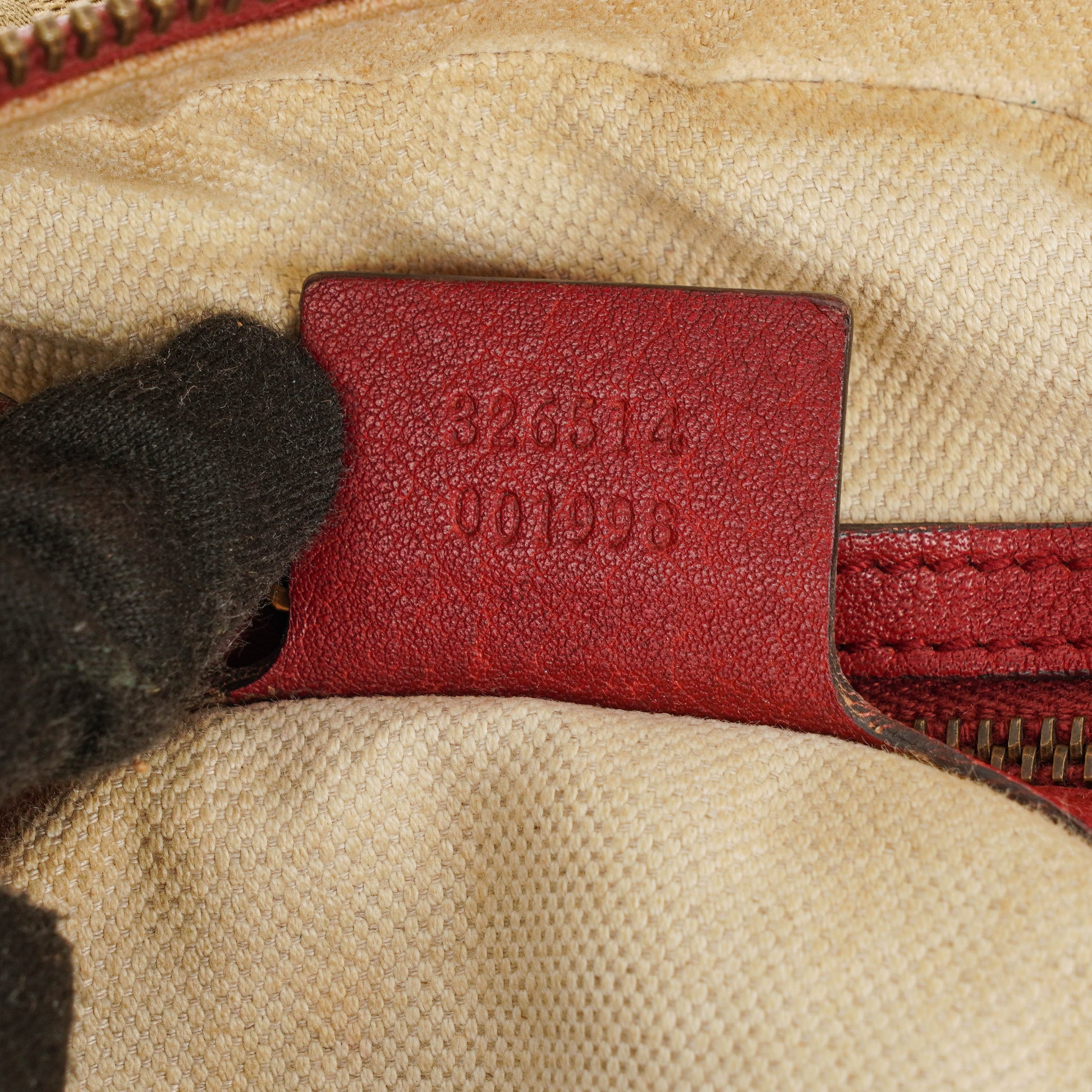 Gucci Miss GG Original Beige/Himbeerrot GG Canvas Hobo-Tasche