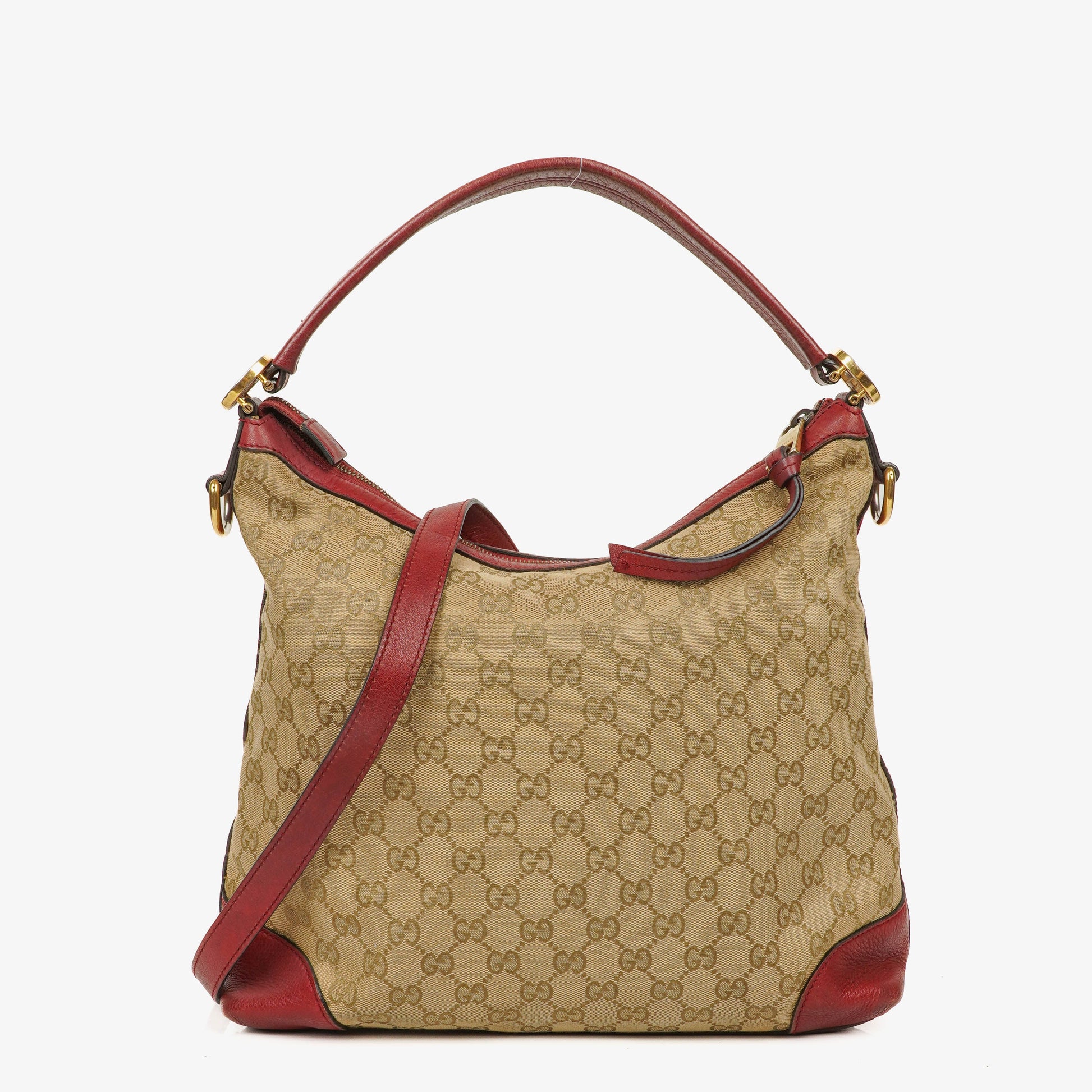 Gucci Miss GG Original Beige/Himbeerrot GG Canvas Hobo-Tasche