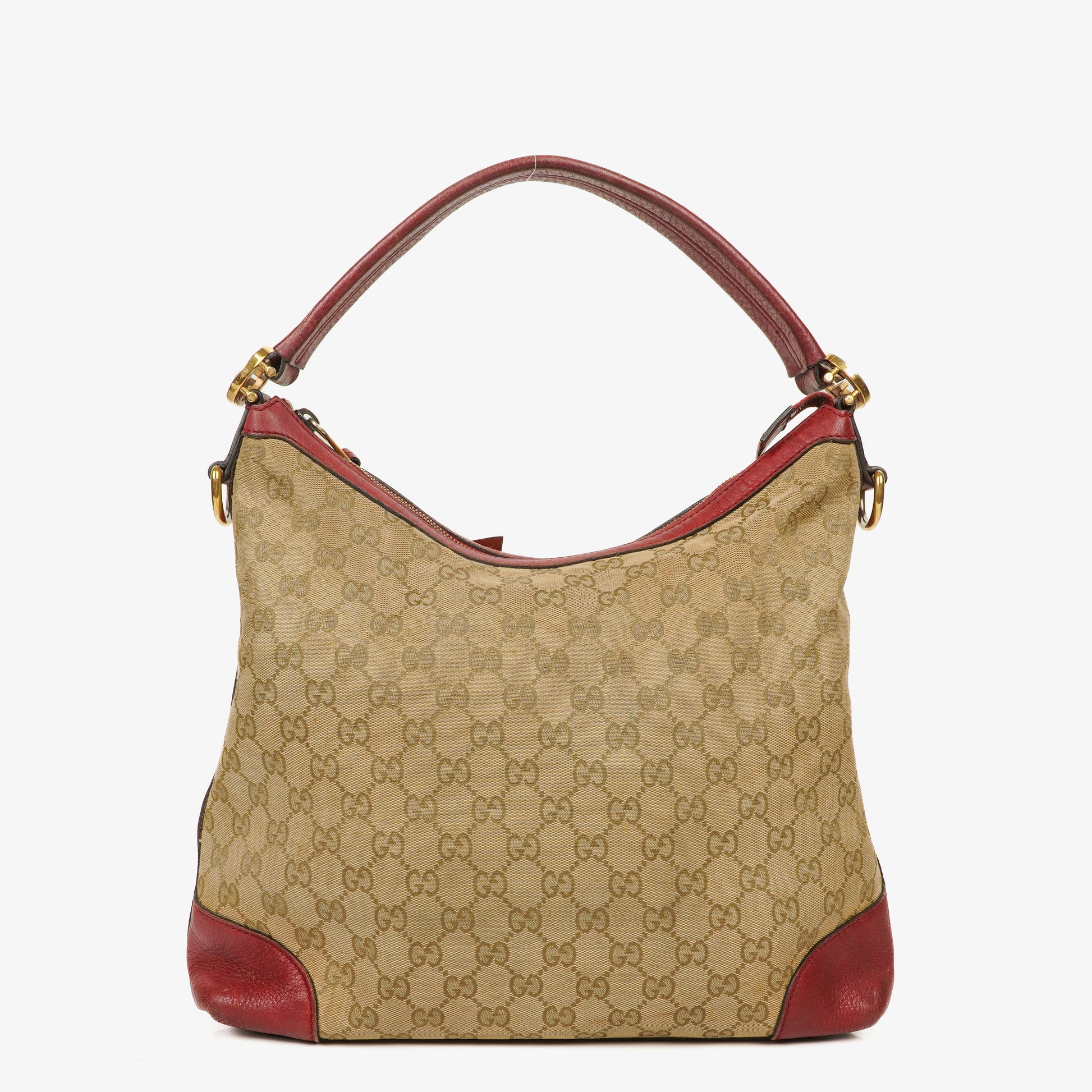 Gucci Miss GG Original Beige/Himbeerrot GG Canvas Hobo-Tasche