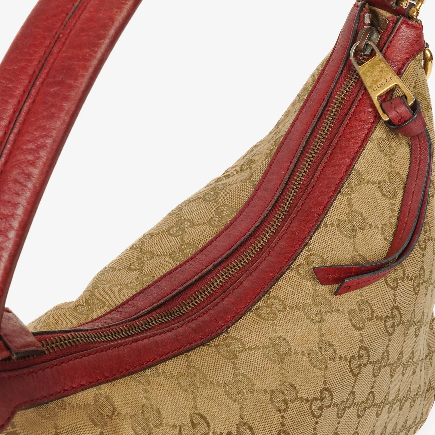 Gucci Miss GG Original Beige/Himbeerrot GG Canvas Hobo-Tasche