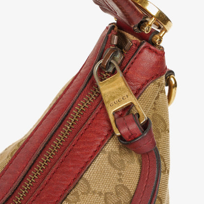 Gucci Miss GG Original Beige/Himbeerrot GG Canvas Hobo-Tasche