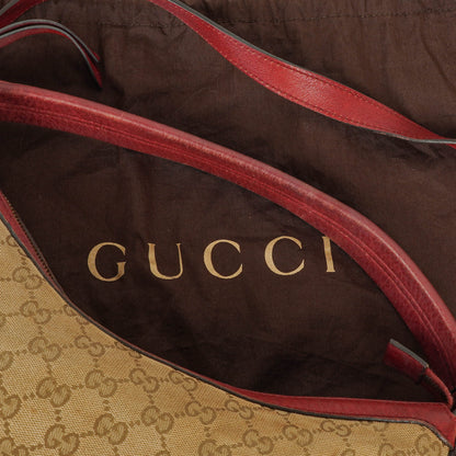 Gucci Miss GG Original Beige/Himbeerrot GG Canvas Hobo-Tasche