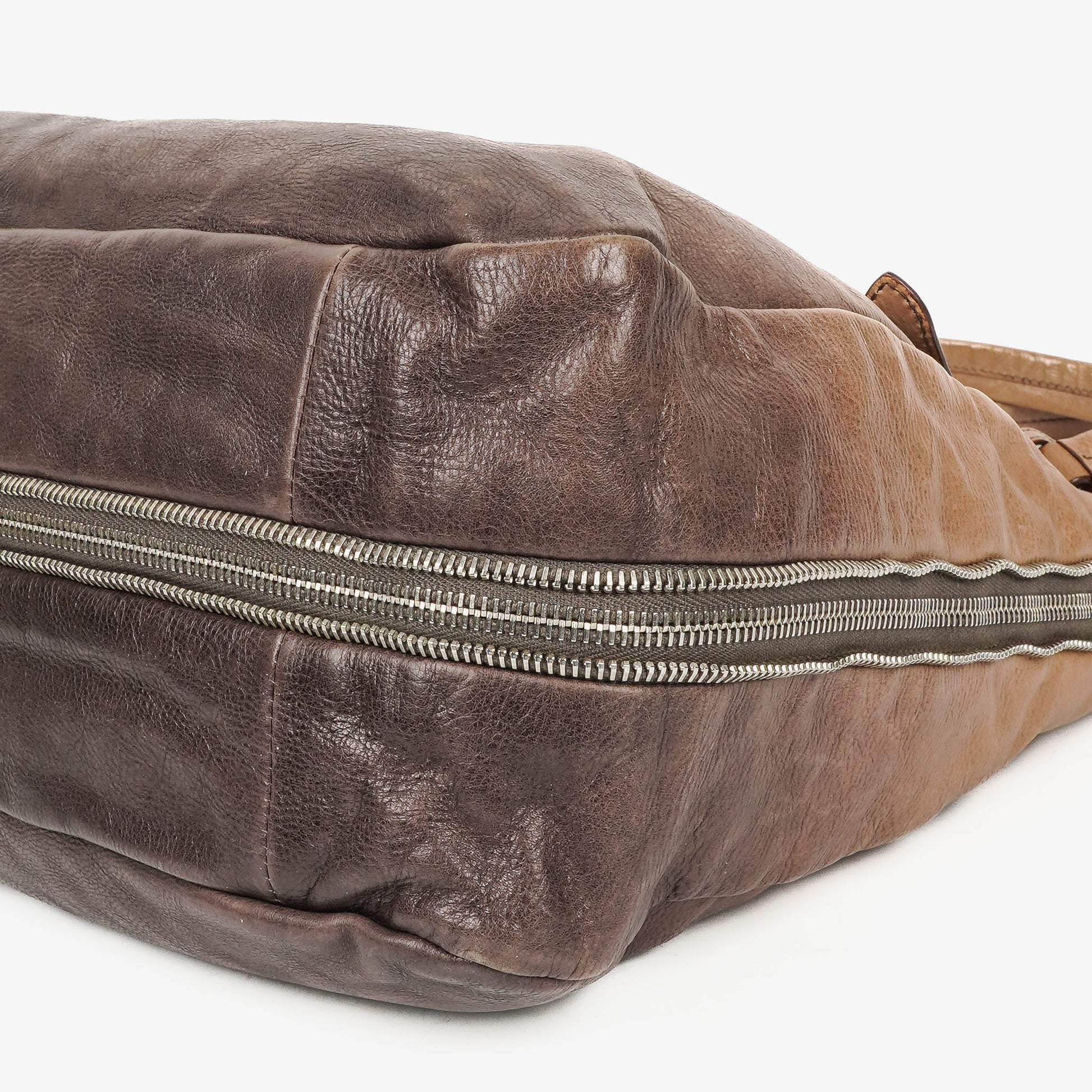Prada Ombre Leder-Tote mit Reißverschlüssen