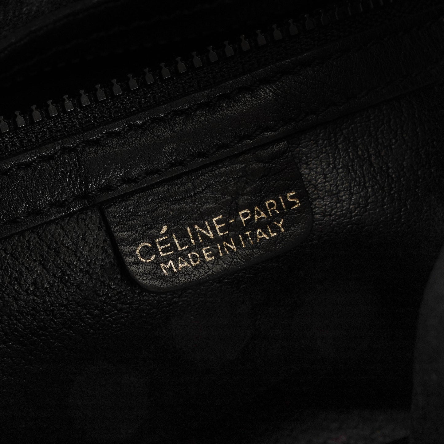Céline Bucket Bag aus schwarzem Leder mit Kordelzug