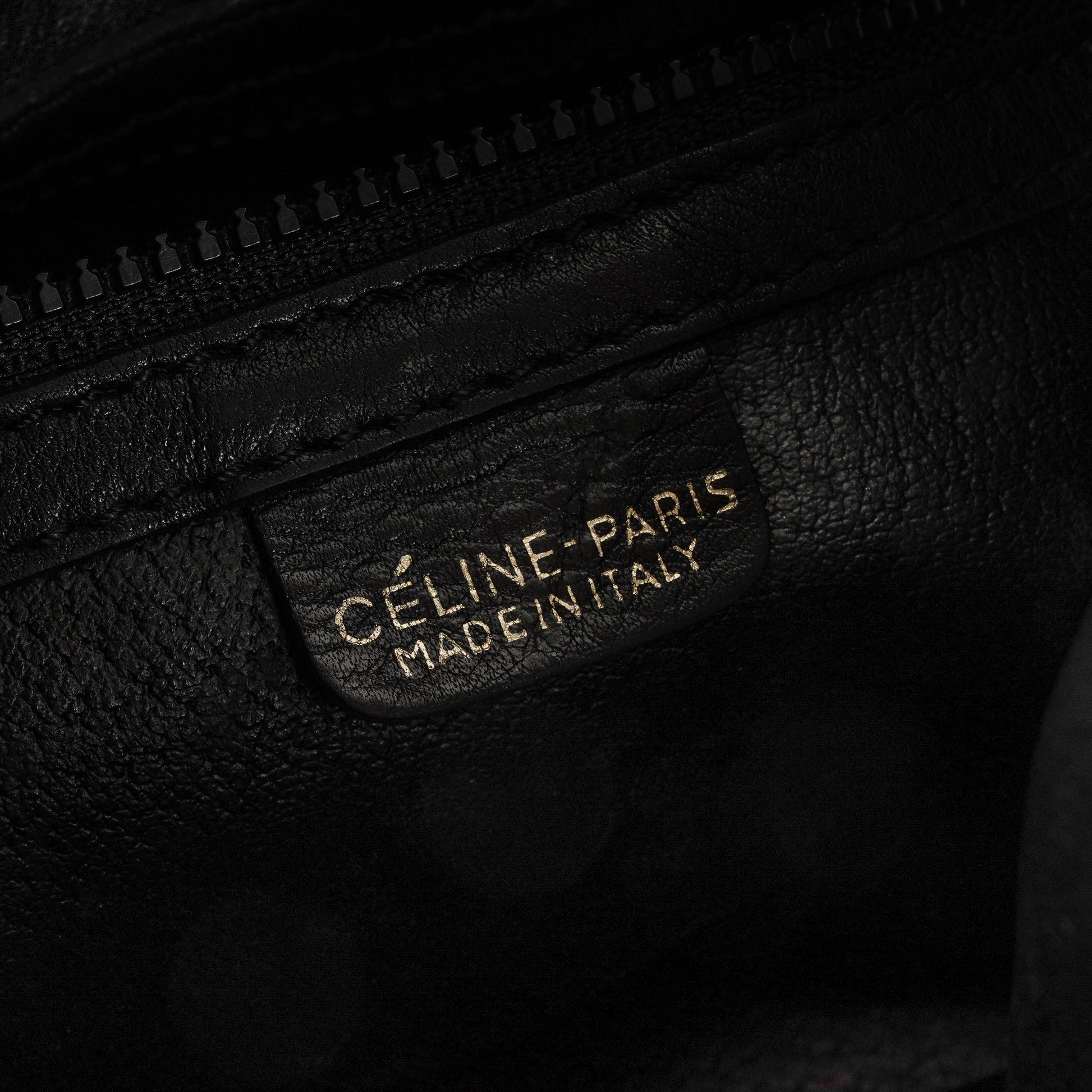 Céline Bucket Bag aus schwarzem Leder mit Kordelzug