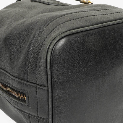Céline Bucket Bag aus schwarzem Leder mit Kordelzug