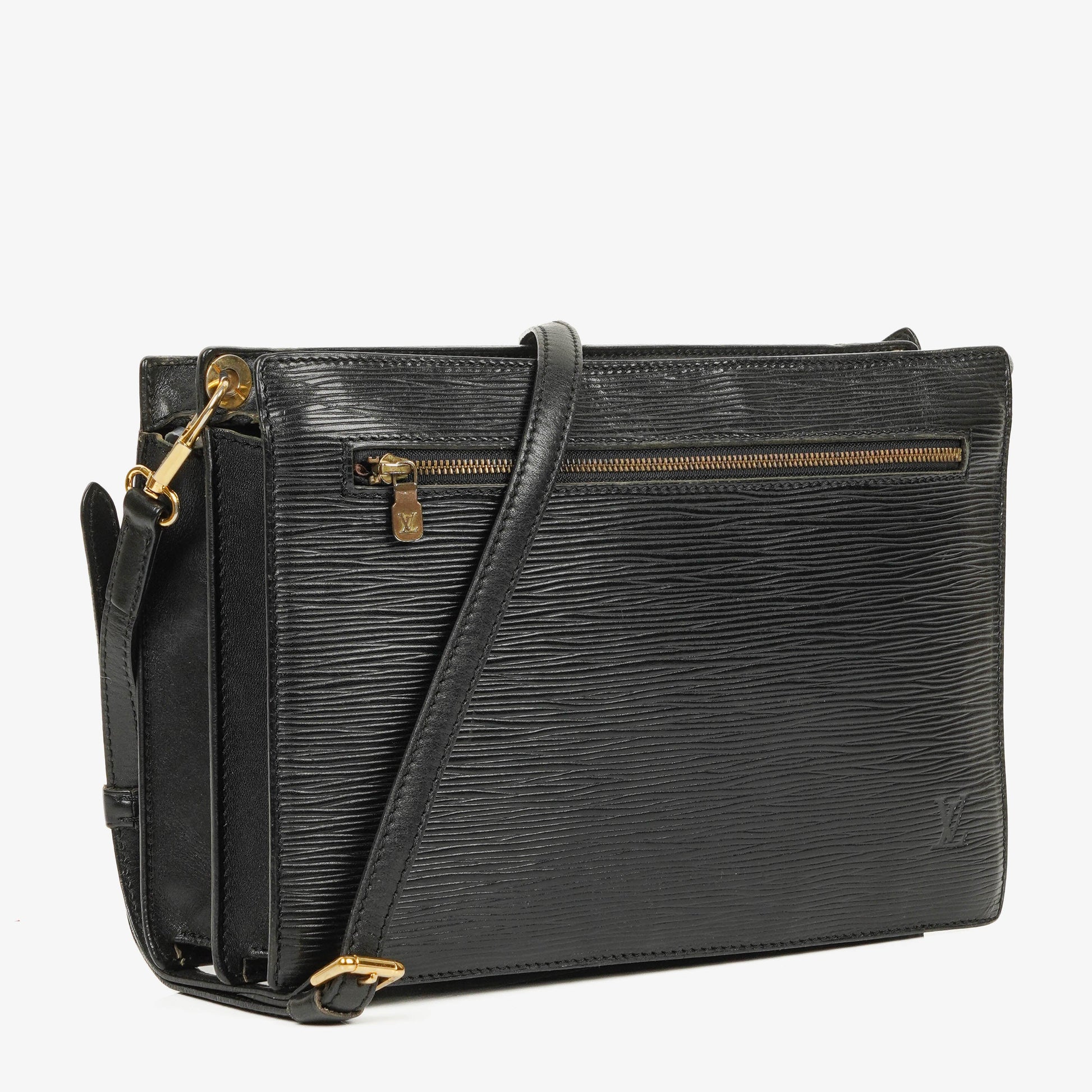 Louis Vuitton Monogram Enghien Schultertasche aus schwarzem Epi-Leder