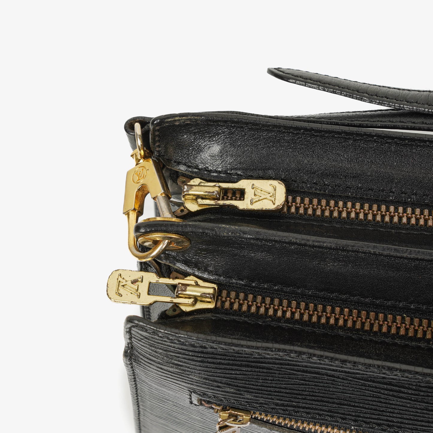 Louis Vuitton Monogram Enghien Schultertasche aus schwarzem Epi-Leder