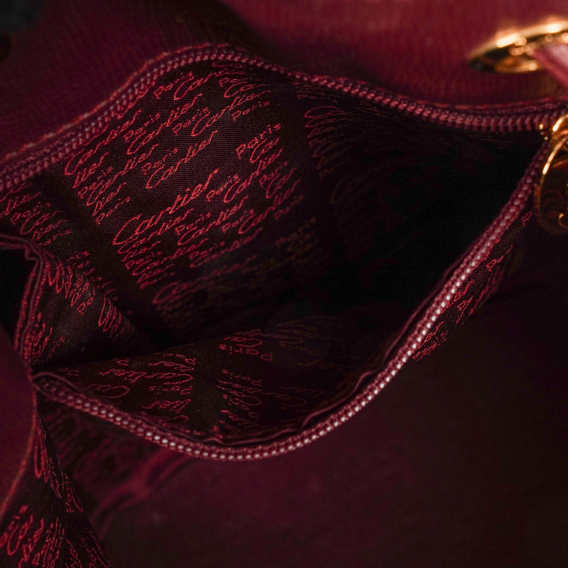 Cartier Must de Cartier Escarcelle Tasche aus burgunderrotem Leder