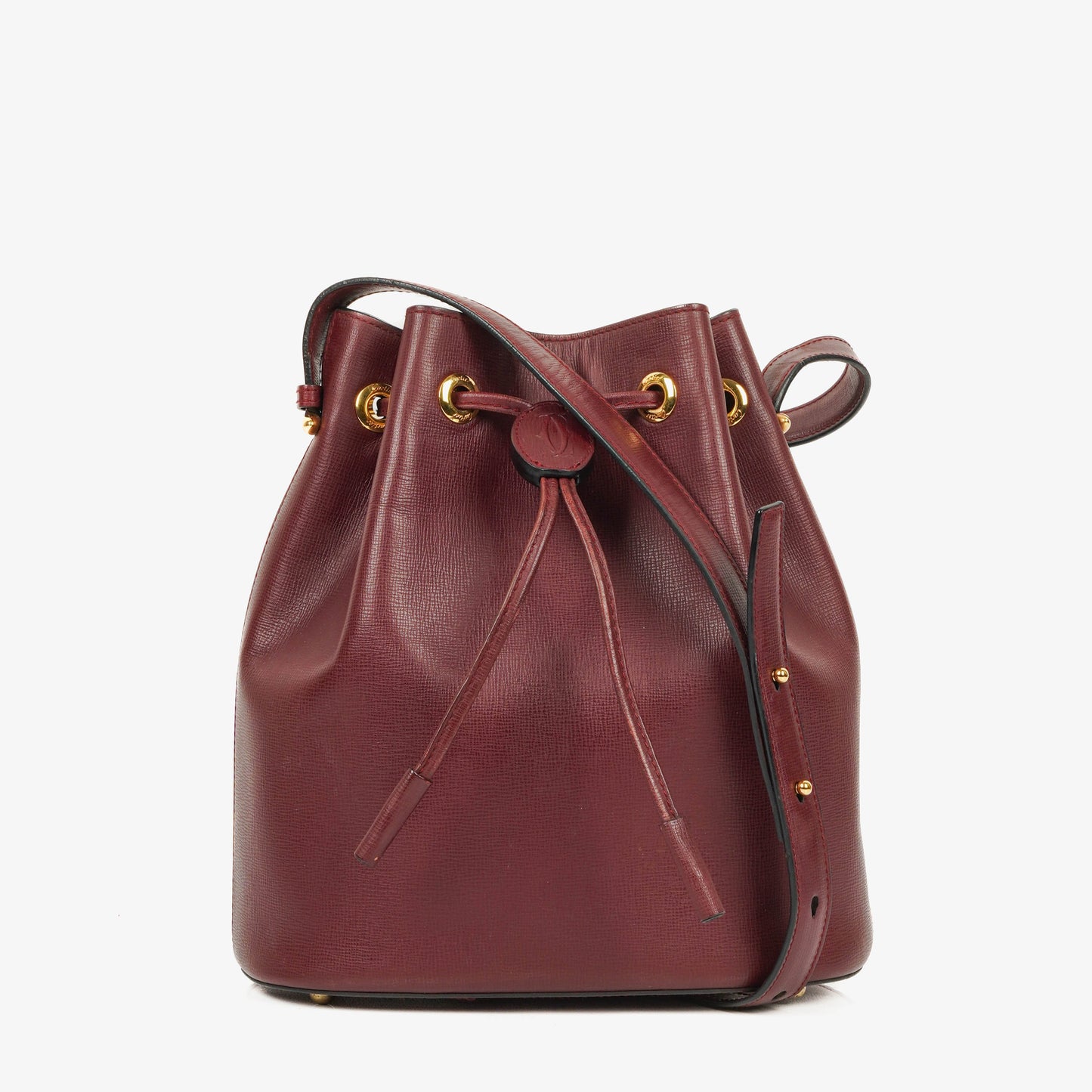 Cartier Must de Cartier Escarcelle Tasche aus burgunderrotem Leder