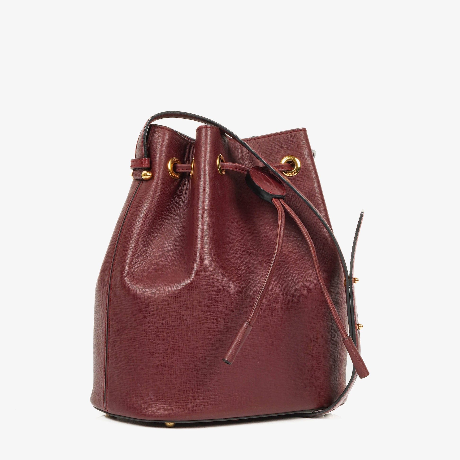 Cartier Must de Cartier Escarcelle Tasche aus burgunderrotem Leder