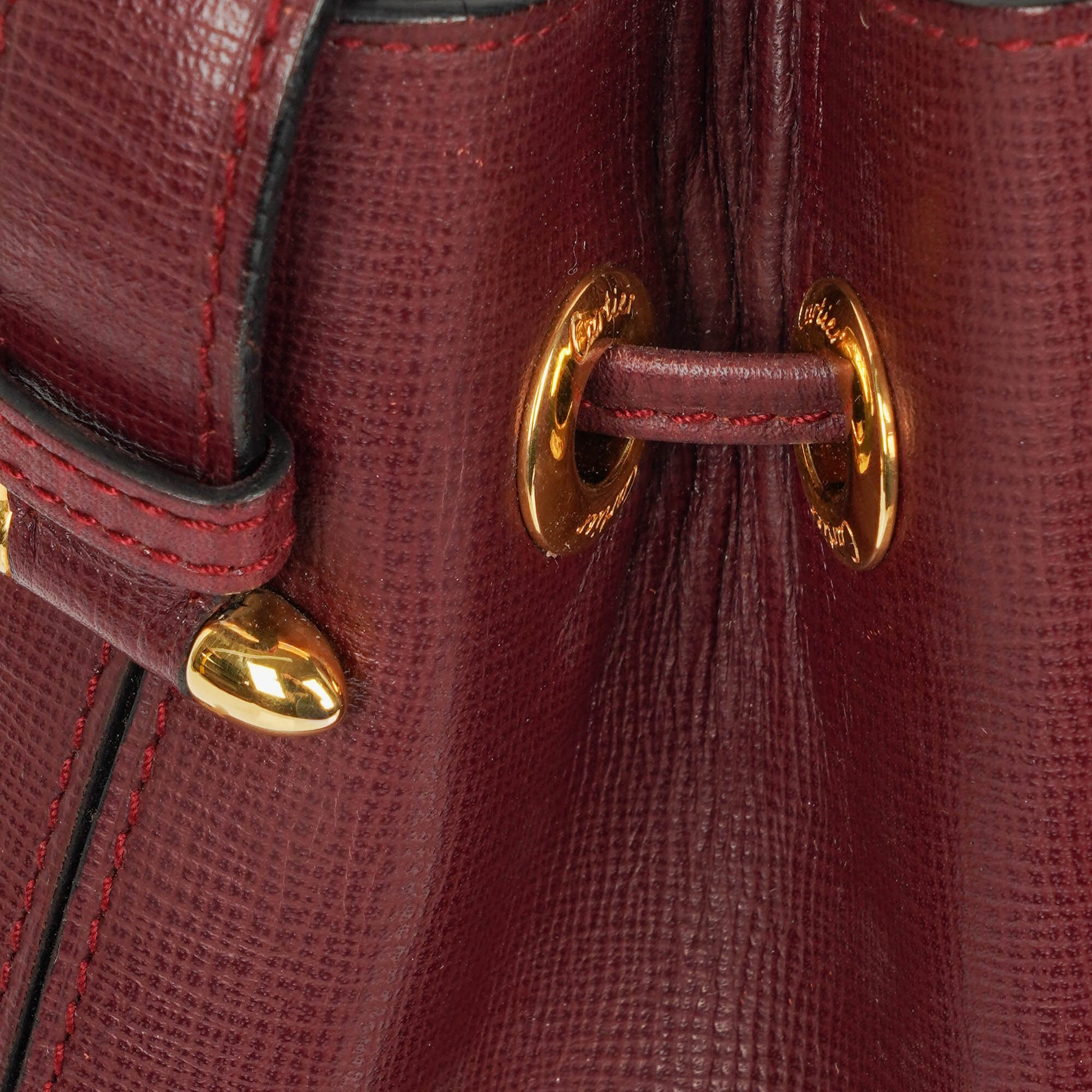 Cartier Must de Cartier Escarcelle Tasche aus burgunderrotem Leder