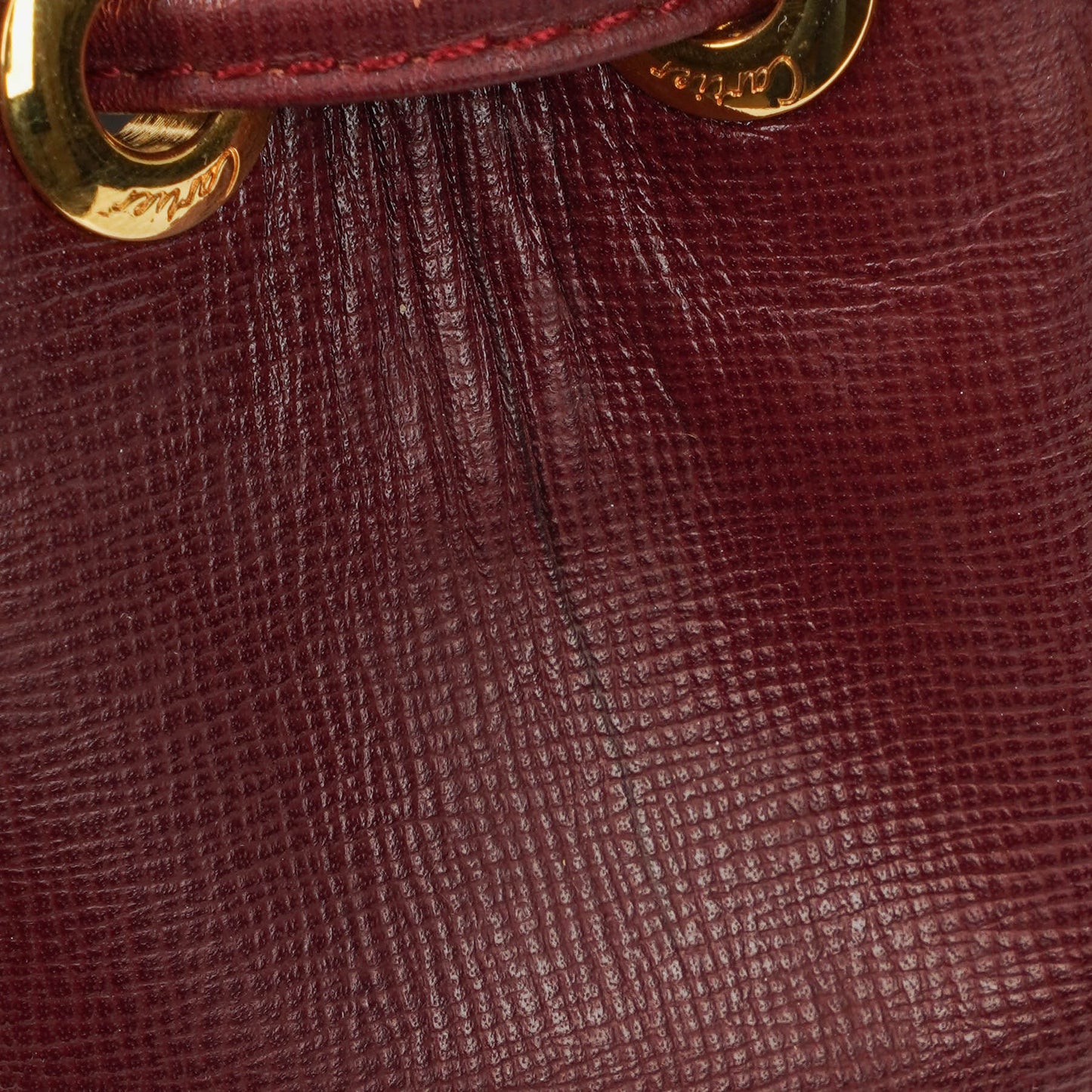 Cartier Must de Cartier Escarcelle Tasche aus burgunderrotem Leder