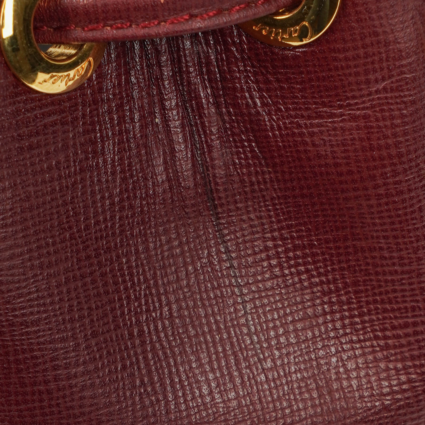 Cartier Must de Cartier Escarcelle Tasche aus burgunderrotem Leder