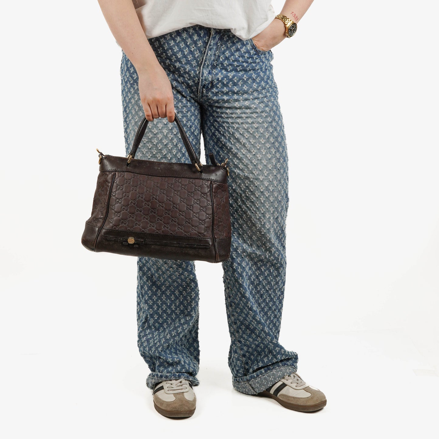 Gucci Guccissima Mayfair Convertible Tote Bag
