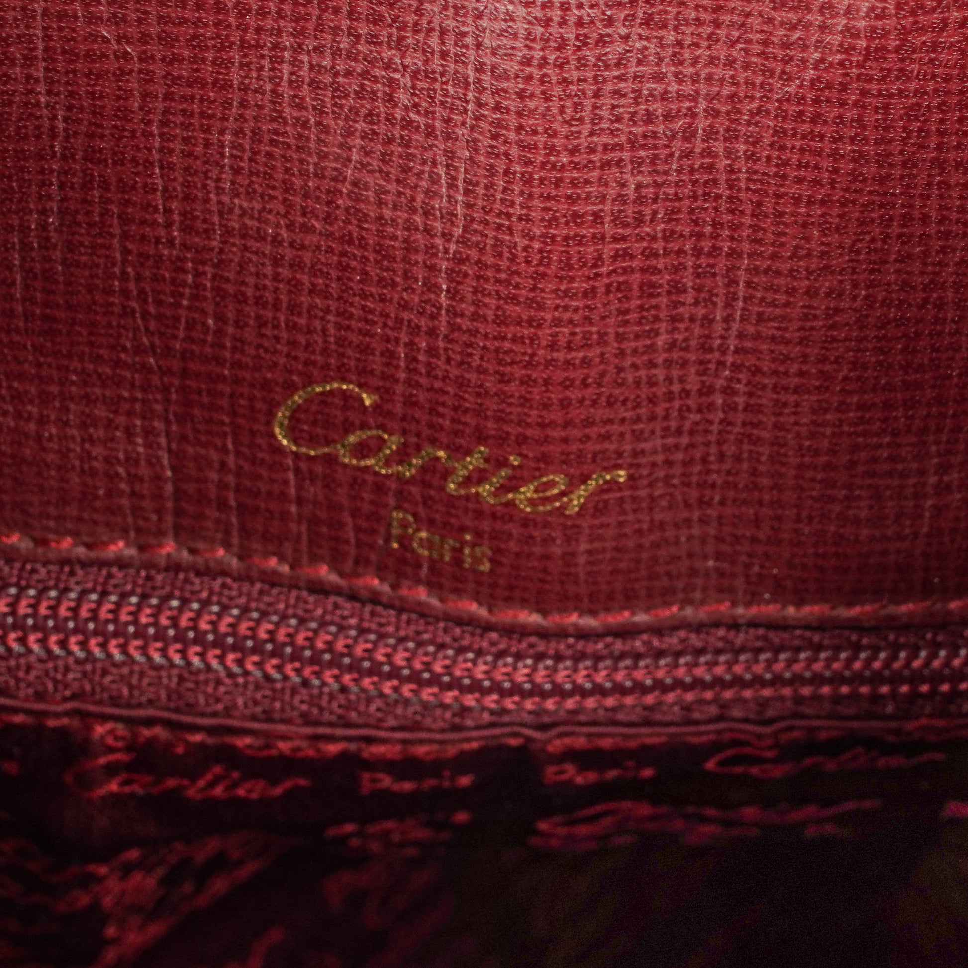 Cartier Must de Cartier Escarcelle Tasche aus burgunderrotem Leder