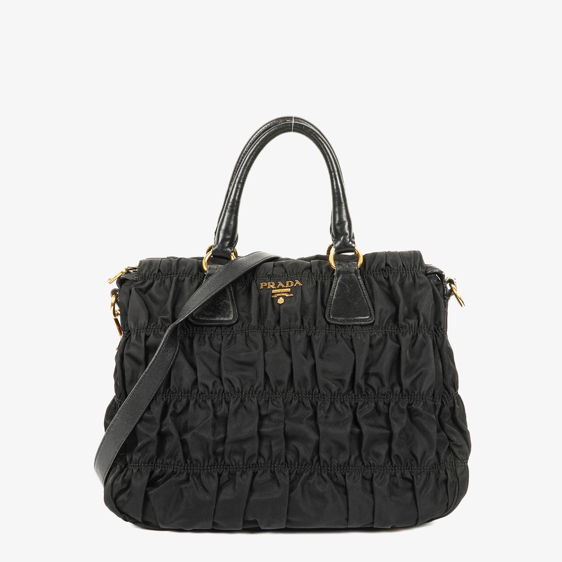 Prada Tessuto Gaufre Tasche aus schwarzem Nylon