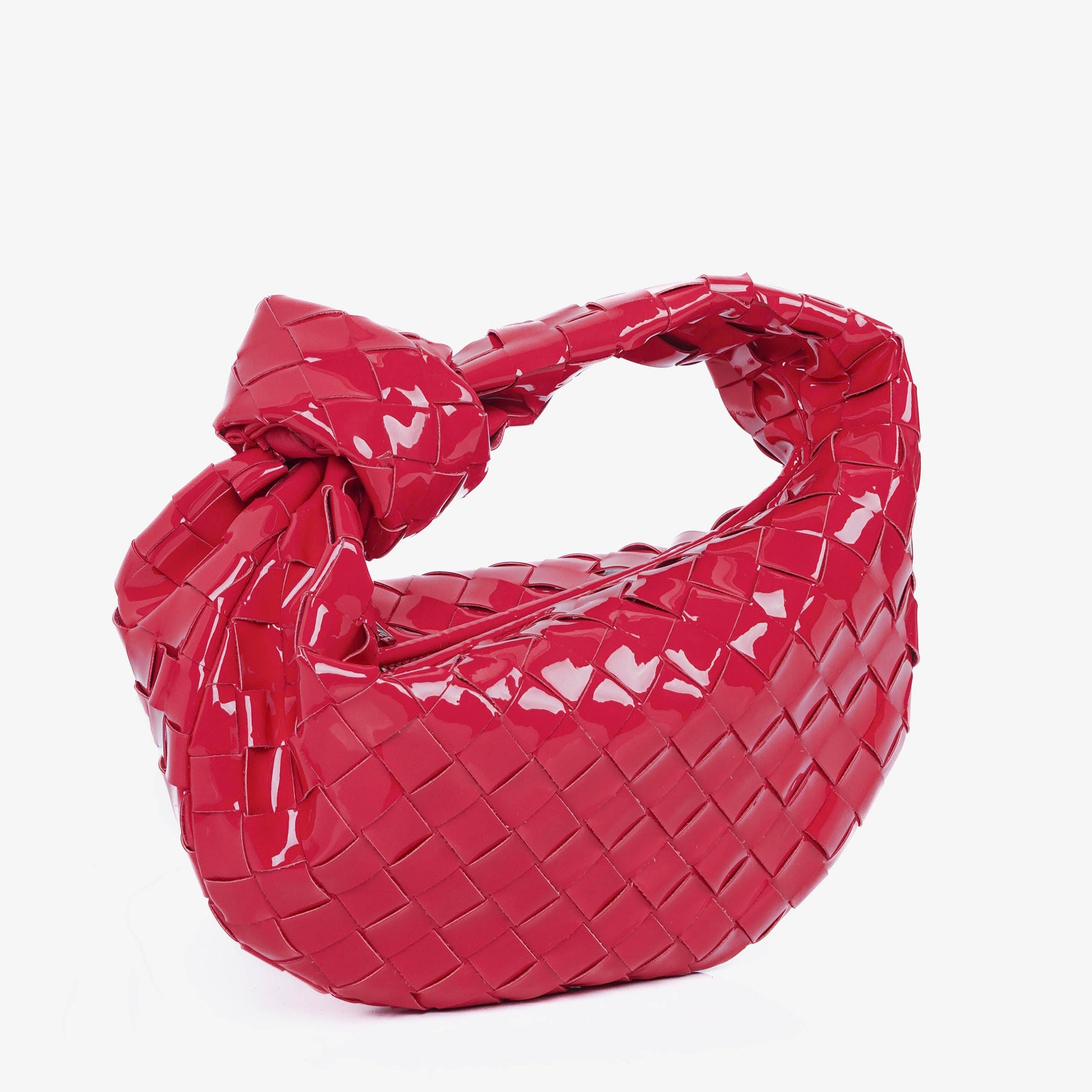 Bottega Veneta Mini Jodie Tasche aus rosa Lackleder