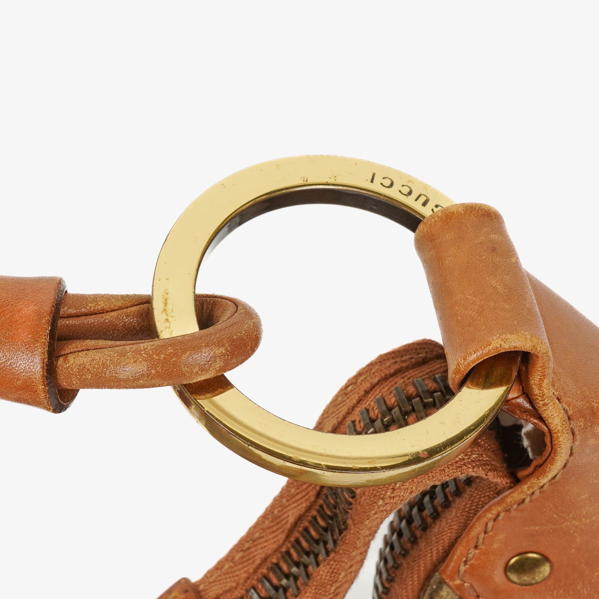 Gucci Hobo-Tasche mit Wildledergriff und Ring