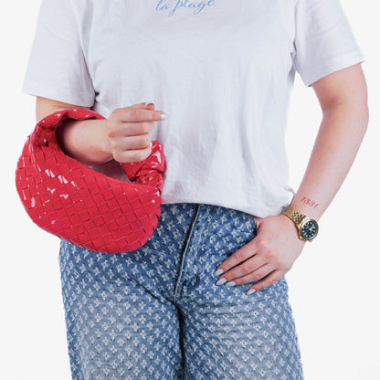 Bottega Veneta Mini Jodie Tasche aus rosa Lackleder