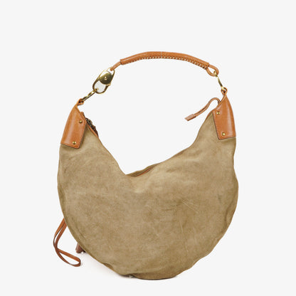 Gucci Hobo-Tasche mit Wildledergriff und Ring