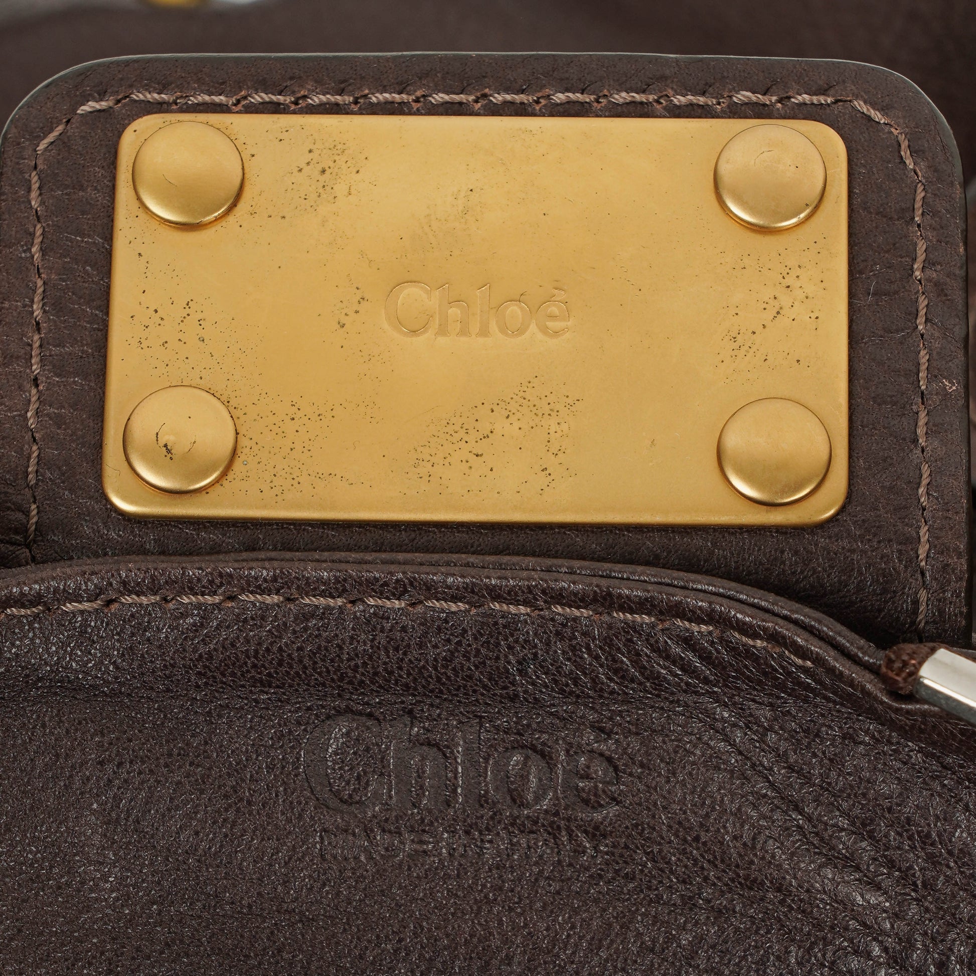 Chloe Paddington Satchel Tasche aus braunem Leder