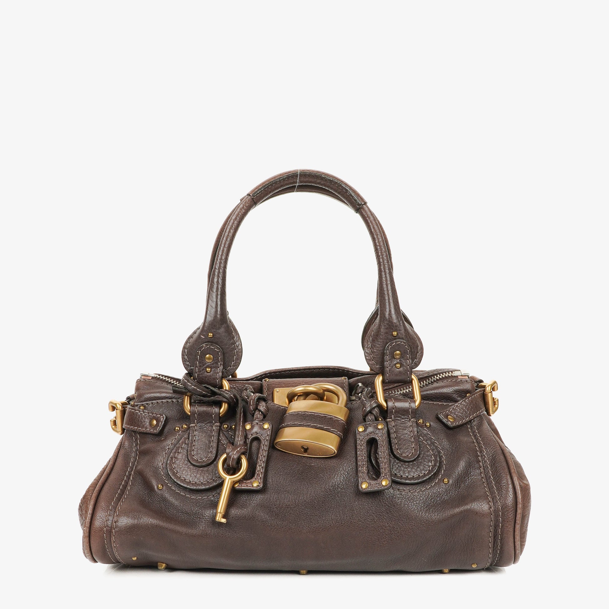 Chloe Paddington Satchel Tasche aus braunem Leder