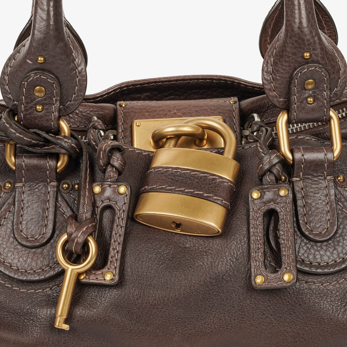 Chloe Paddington Satchel Tasche aus braunem Leder