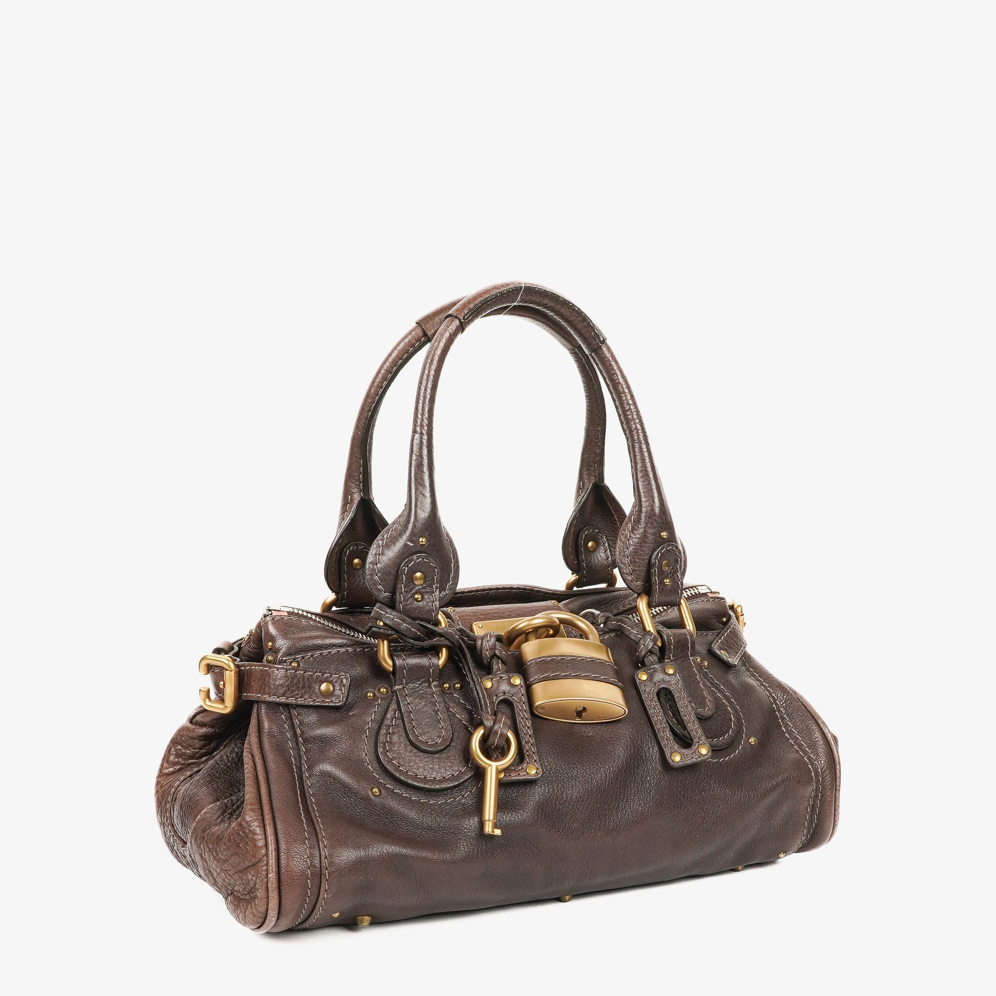 Chloe Paddington Satchel Tasche aus braunem Leder