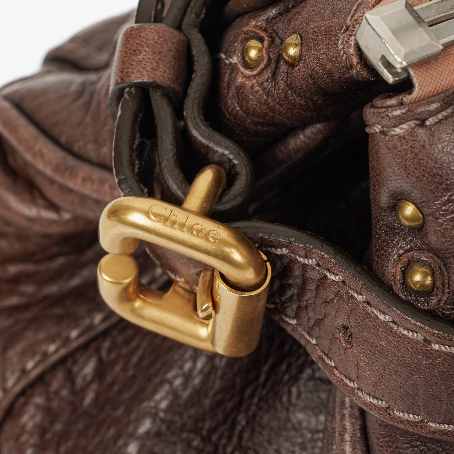 Chloe Paddington Satchel Tasche aus braunem Leder