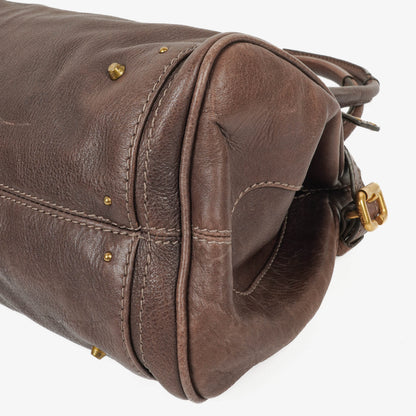 Chloe Paddington Satchel Tasche aus braunem Leder