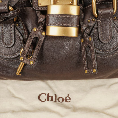 Chloe Paddington Satchel Tasche aus braunem Leder