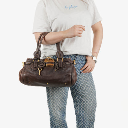 Chloe Paddington Satchel Tasche aus braunem Leder