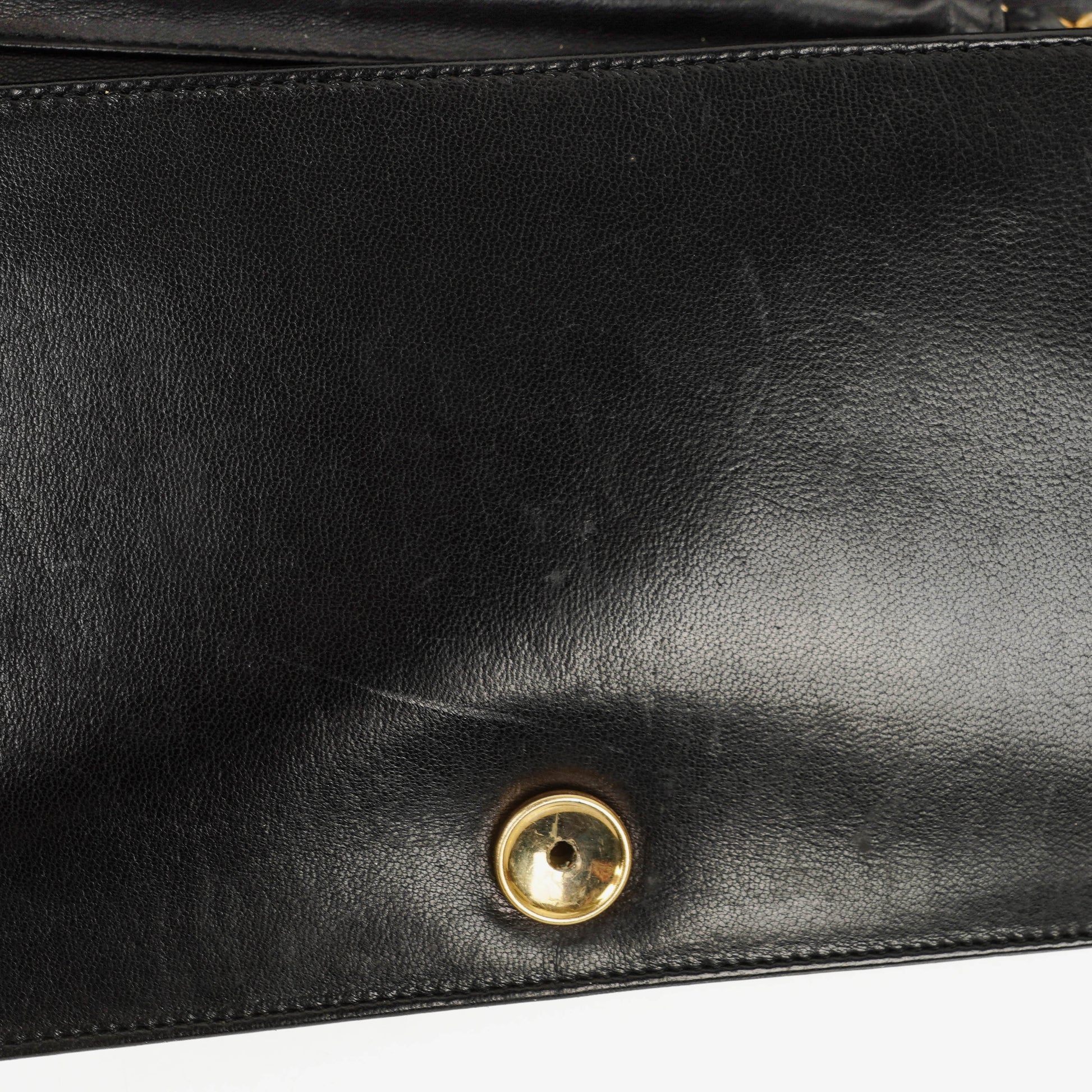 Chanel Classic Full Flap Tasche aus schwarzem gestepptem Leder mit 24K vergoldeten Beschlägen