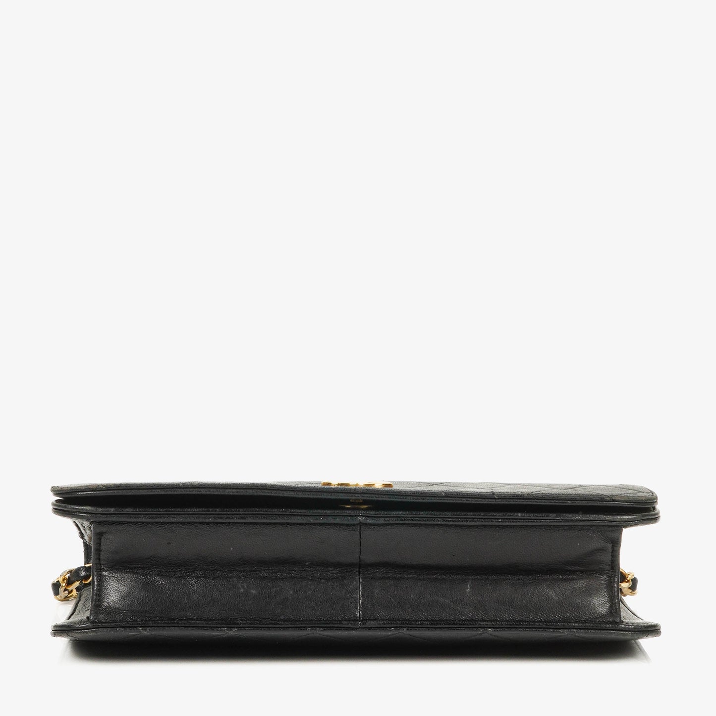 Chanel Classic Full Flap Tasche aus schwarzem gestepptem Leder mit 24K vergoldeten Beschlägen