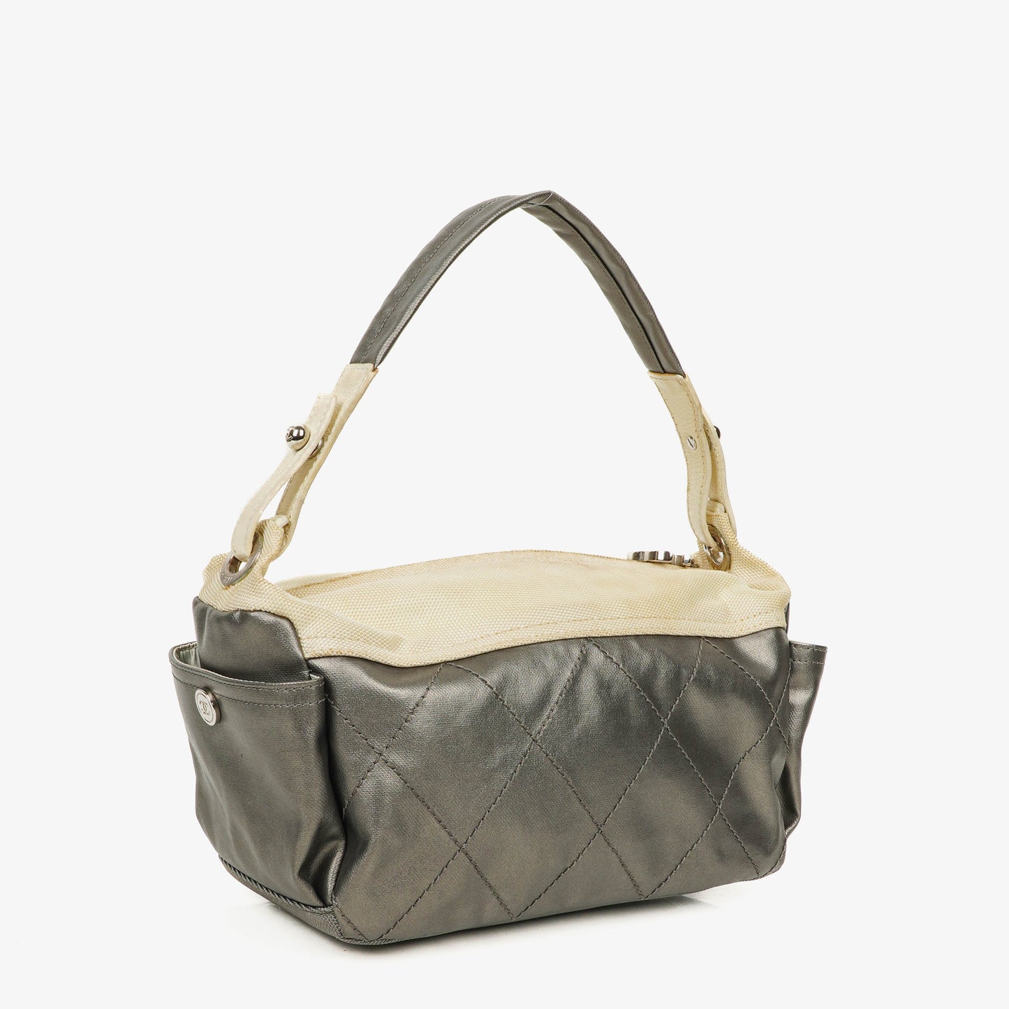 Chanel Paris-Biarritz Hobo Tasche in Silber und Creme