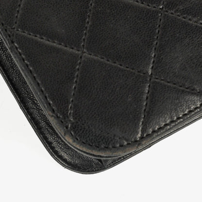 Chanel Classic Full Flap Tasche aus schwarzem gestepptem Leder mit 24K vergoldeten Beschlägen