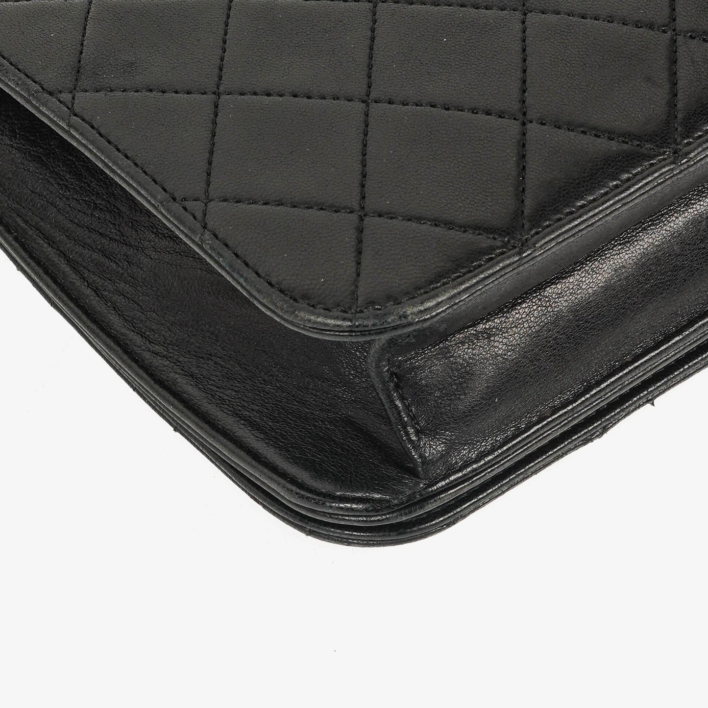 Chanel Classic Full Flap Tasche aus schwarzem gestepptem Leder mit 24K vergoldeten Beschlägen