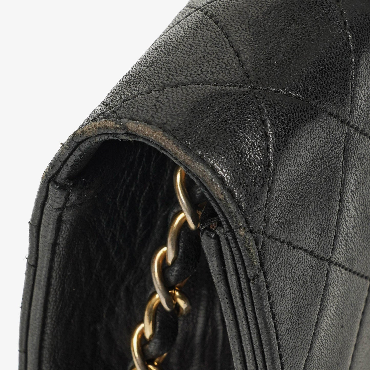 Chanel Classic Full Flap Tasche aus schwarzem gestepptem Leder mit 24K vergoldeten Beschlägen