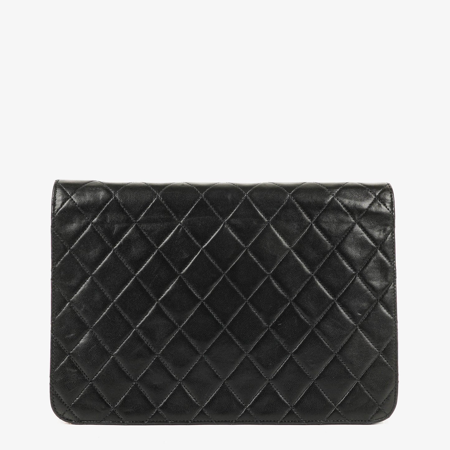 Chanel Medium Classic Single Flap Tasche aus schwarzem gestepptem Lammleder mit 24K vergoldeten Beschlägen