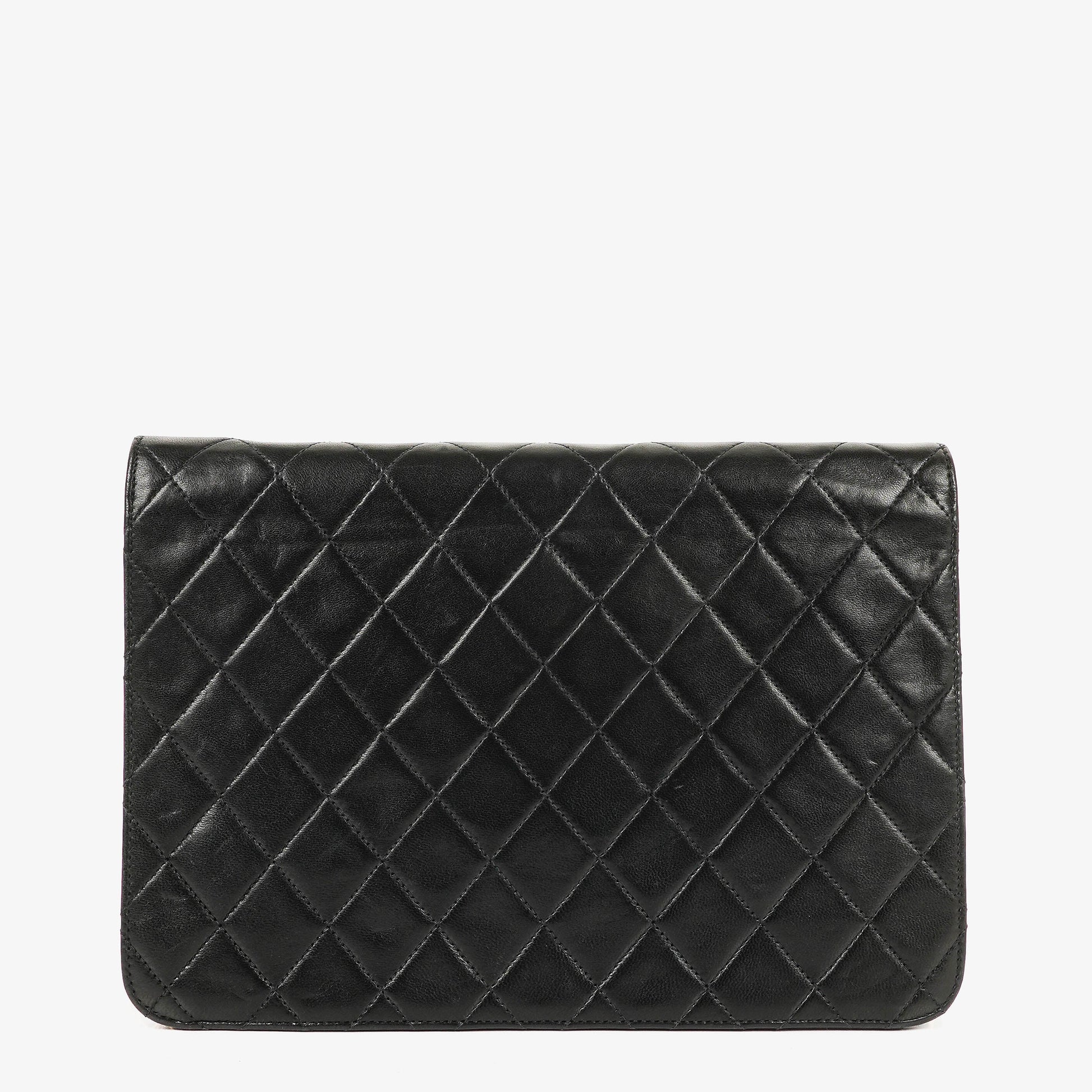 Chanel Medium Classic Single Flap Tasche aus schwarzem gestepptem Lammleder mit 24K vergoldeten Beschlägen