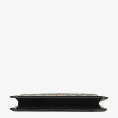 Chanel Medium Classic Single Flap Tasche aus schwarzem gestepptem Lammleder mit 24K vergoldeten Beschlägen