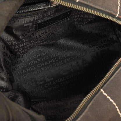 Chanel Boston Tasche aus schokoladenfarbenem Canvas mit braunen Nähten
