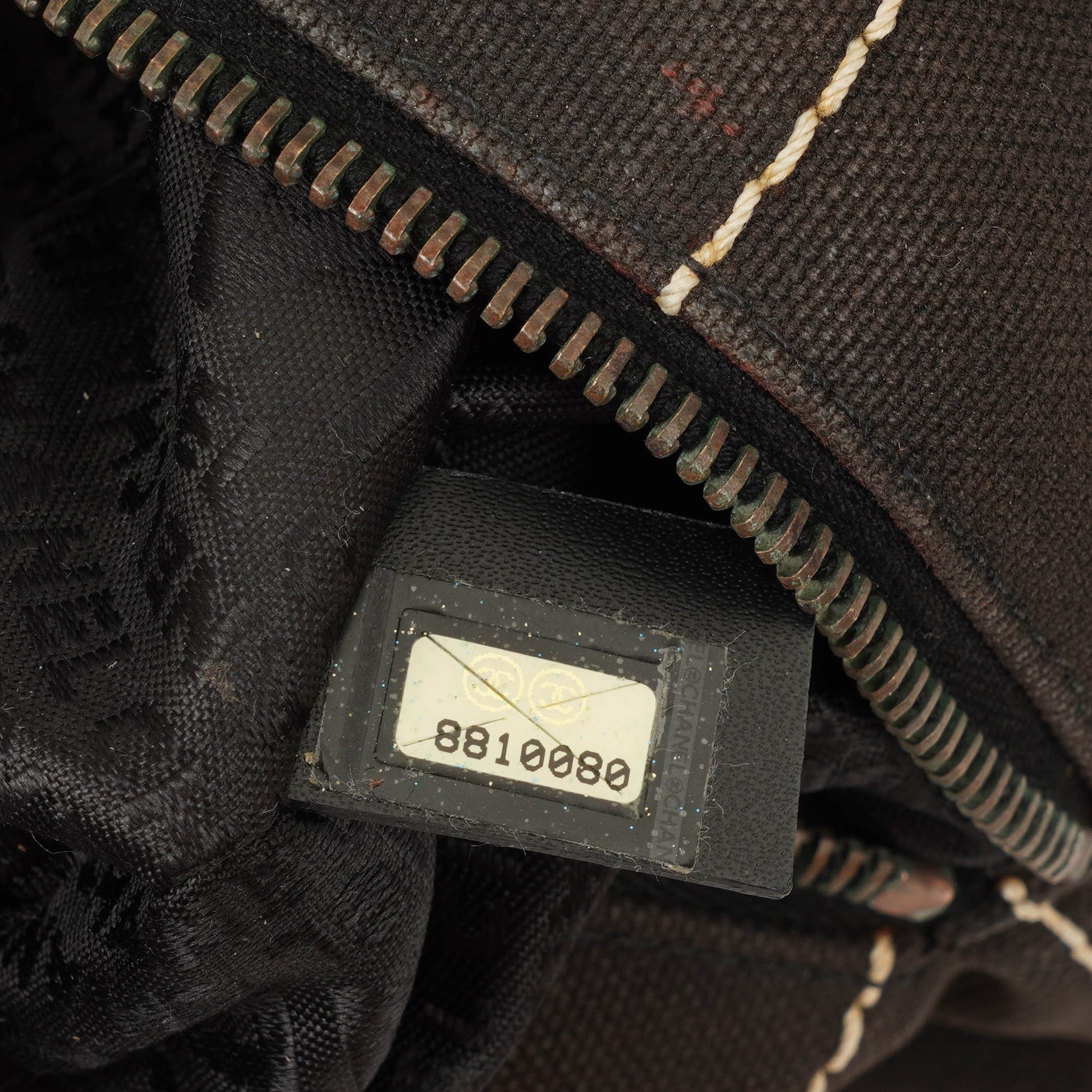 Chanel Boston Tasche aus schokoladenfarbenem Canvas mit braunen Nähten