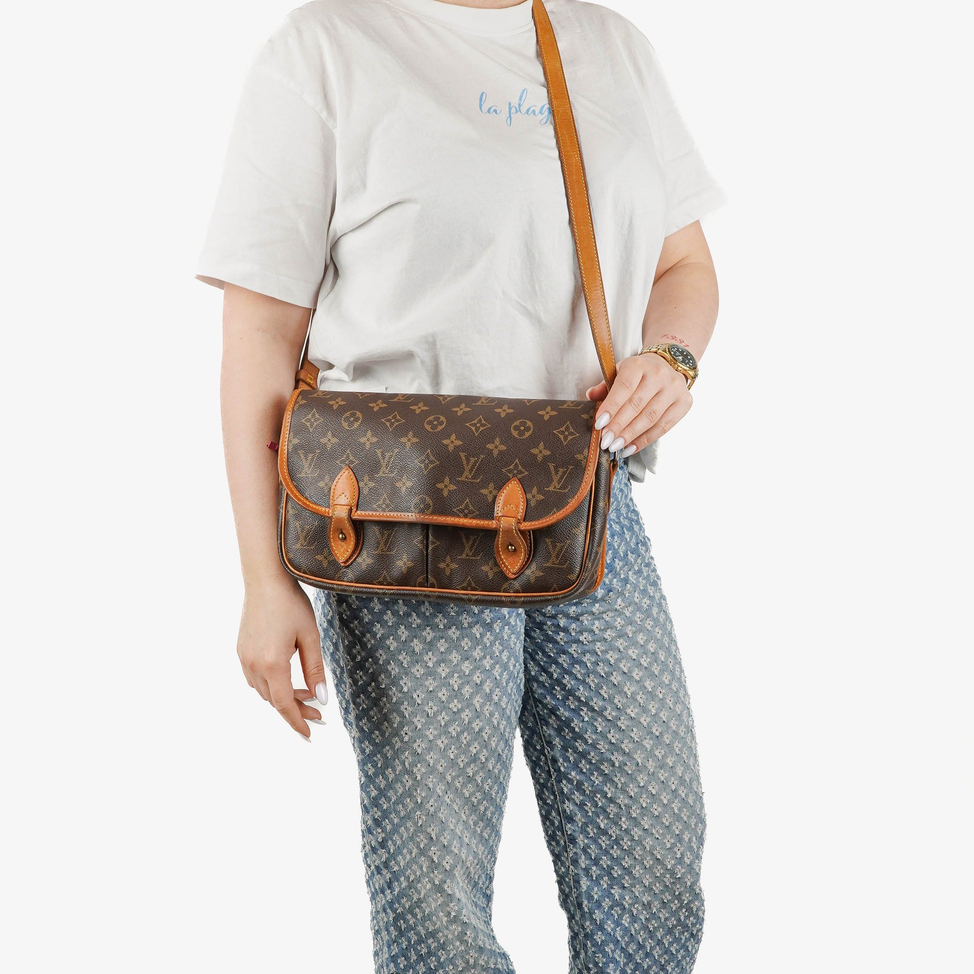 Louis Vuitton Vintage Sac Gibeciere MM Tasche aus Monogramm-Canvas