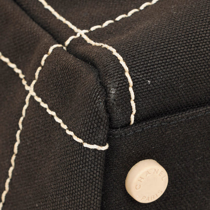 Chanel Boston Tasche aus schokoladenfarbenem Canvas mit braunen Nähten